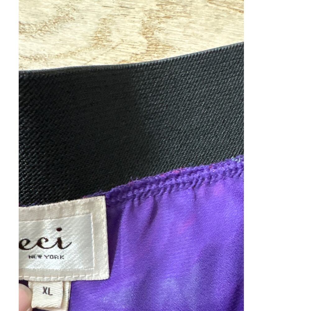 Vintage ECI New York Purple Floral Mini Skirt Size XL - Picture 2 of 5
